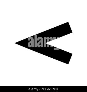 Monochrome vector graphic of a less than sign. This could be used in the teaching of maths at primary or secondary level Stock Vector