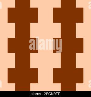 Seamless coffee and cream vector graphic of alternate interlocking crenelated elements Stock Vector