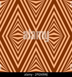 Seamless coffee and cream vector graphic of apparently circular chevron shapes Stock Vector