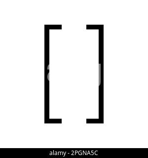 Monochrome vector graphic of square brackets. This could be used in the teaching of maths at primary or secondary level Stock Vector