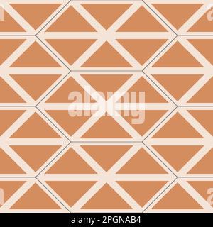 Seamless brown and beige vector graphic of triangles and hexagons Stock Vector