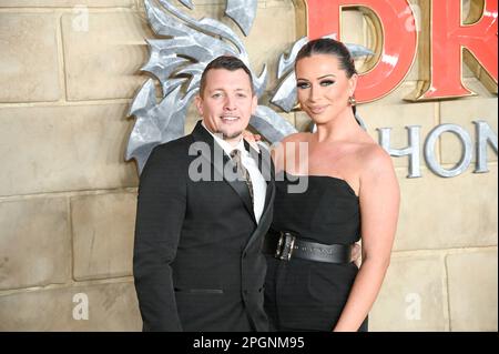 Megan Bolton and guest UK Premiere of Dungeons & Dragons: Honor Among Thieves, London, UK. Photo taken on the 23 March 2023. Credit: See Li/Picture Capital/Alamy Live News Stock Photo