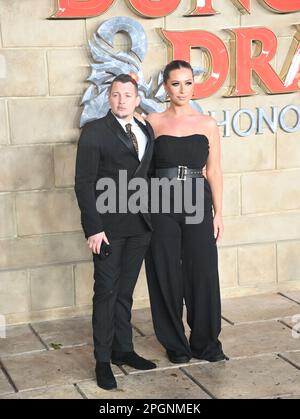 Megan Bolton and guest UK Premiere of Dungeons & Dragons: Honor Among Thieves, London, UK. Photo taken on the 23 March 2023. Credit: See Li/Picture Capital/Alamy Live News Stock Photo