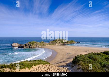 South Africa, Eastern Cape, Sandy beach in Robberg Nature Reserve Stock Photo
