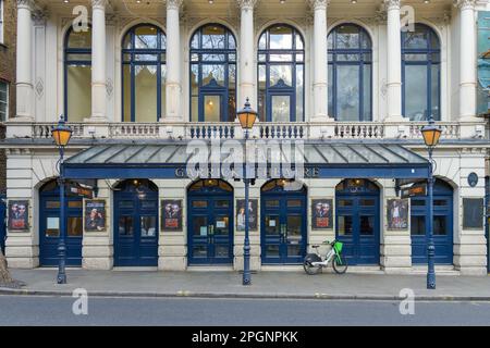 London, UK - February 27 2023; Facade and entrance of Garrick Theatre in London Stock Photo