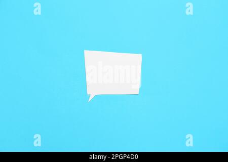 Blank speech bubble on blue background Stock Photo