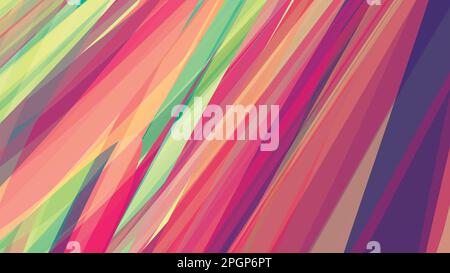 Abstract artistic background with yellowish green, cerise red and violet stripes. Multicolored vector graphic pattern. CMYK colors Stock Vector