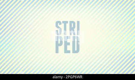 Abstract light yellow striped pattern with pale blue and cream diagonal stripes. Subtle vector graphic background Stock Vector