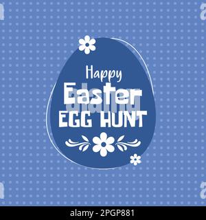 Colourful happy easter egg hunt vector illustration with a plaid background Stock Vector