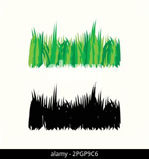 Green and black vector grass vector illustration Stock Vector