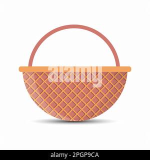 Empty brown basket vector illustration Stock Vector