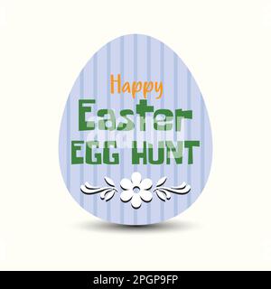 Colorful happy easter egg hunt vector illustration with a plaid background Stock Vector