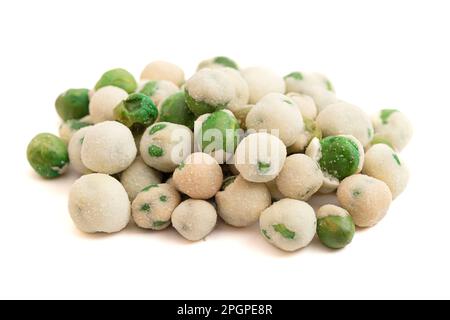 Wasabi Peas Isolated on a White Background Stock Photo