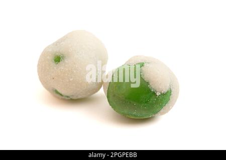 Wasabi Peas Isolated on a White Background Stock Photo