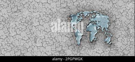 Global Water Crisis and world drought problem or international natural disaster resulting in famine and depleted irrigation resources. Stock Photo