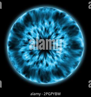 pupil eye with blue glow design Stock Photo