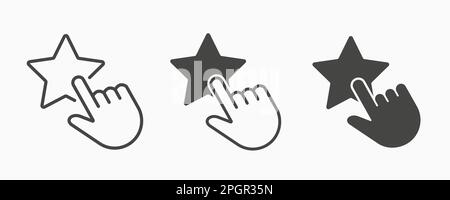 Hand click star icon. Vector illustration isolated on white. Stock Vector