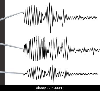 Seismograph earthquake or polygraph test wave illustration Stock Vector