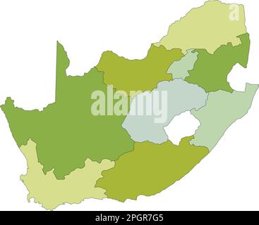 Highly detailed editable political map with separated layers. South Africa. Stock Vector