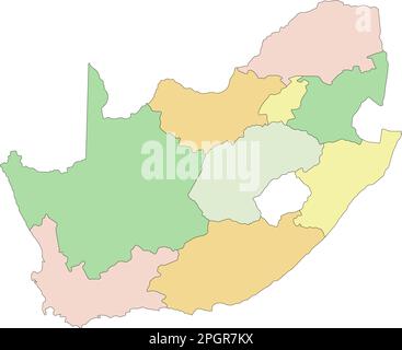 South Africa - Highly detailed editable political map. Stock Vector