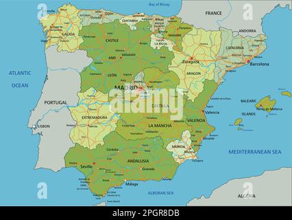 Highly detailed editable political map with separated layers. Portugal  Stock Vector Image & Art - Alamy