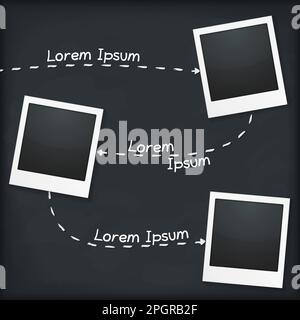 Three photo frames with place for your text, vector eps10 illustration Stock Vector