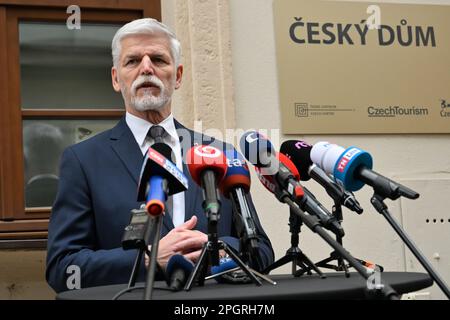 Czech President Petr Pavel speaks during the Czech-Mongolian Business