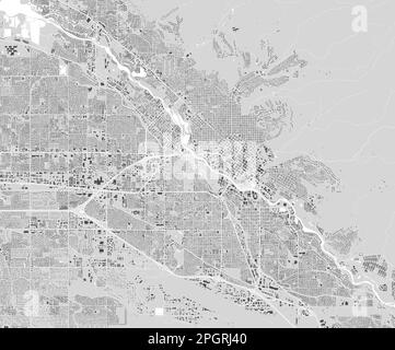 Map of Boise city, Idaho. Urban black and white poster. Road map image with metropolitan city area view. Stock Vector