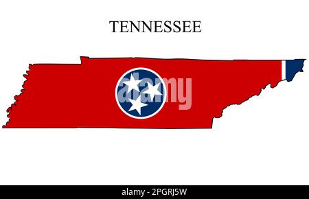 Tennessee map vector illustration. Global economy. State in America. North America. United States. America. U.S.A Stock Vector