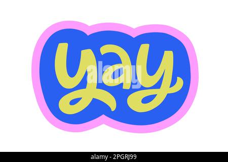 Yay speech bubble. Comic Chat Sticker Yes Stock Vector