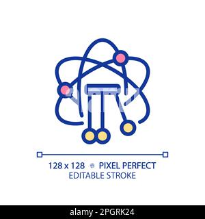 STEM in physics pixel perfect RGB color icon Stock Vector