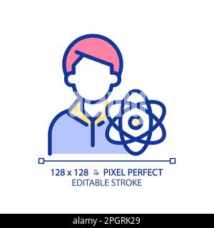STEM teacher pixel perfect RGB color icon Stock Vector
