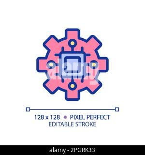 STEM in technology pixel perfect RGB color icon Stock Vector