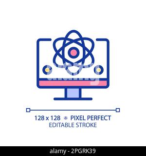 Computer science and STEM pixel perfect RGB color icon Stock Vector
