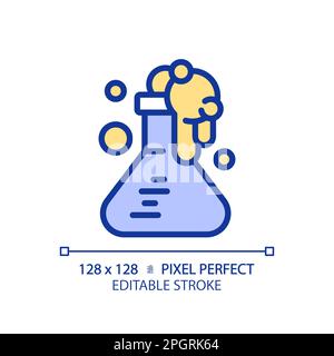 STEM in chemistry pixel perfect RGB color icon Stock Vector