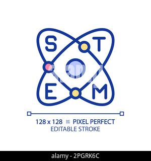 Education and STEM pixel perfect RGB color icon Stock Vector