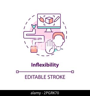 Inflexibility concept icon Stock Vector