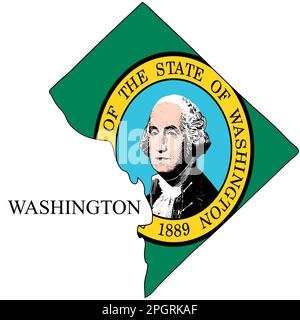 Washington State map and flag Stock Vector Image & Art - Alamy