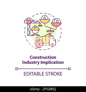 Construction industry implication concept icon Stock Vector