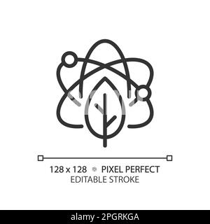 STEM in biology pixel perfect linear icon Stock Vector