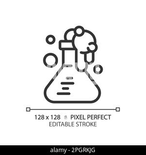 STEM in chemistry pixel perfect linear icon Stock Vector