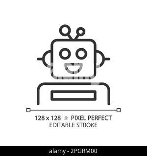 Robotics and STEM pixel perfect linear icon Stock Vector