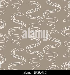 Snakes Seamless pattern. Mystical hand drawn illustration Stock Vector