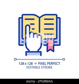 STEM in reading pixel perfect RGB color icon Stock Vector