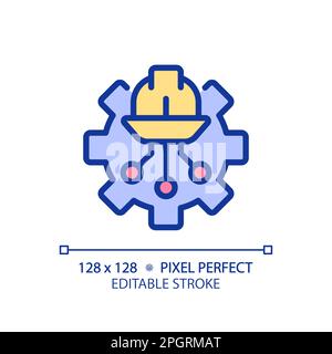 STEM in engineering pixel perfect RGB color icon Stock Vector