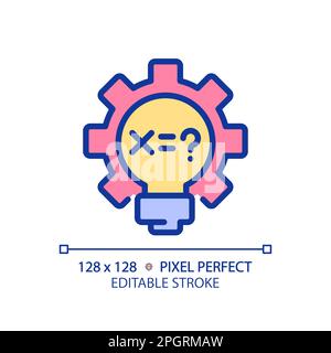 STEM in mathematics pixel perfect RGB color icon Stock Vector