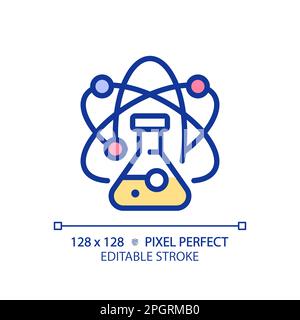 STEM in science pixel perfect RGB color icon Stock Vector