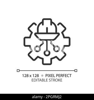 STEM in engineering pixel perfect white linear icon for dark theme ...