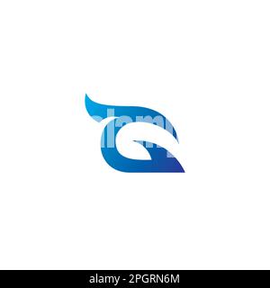 G Initial Logo Design G Simple With Blue Color Stock Vector