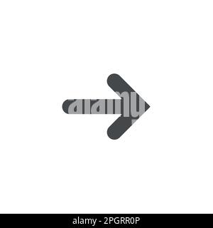 Black right arrow. Line simple icon isolated on white. Continue, enter, log in icon. Next sign. East arrow. Stock Vector